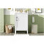 Meuble-lavabo blanc de 20 po avec lavabo en céramique, porte à fermeture en douceur, tablette ajustable en forme de U, support de rangement pour porte, armoire autoportante moderne pour les petites salles de bain-1352221262