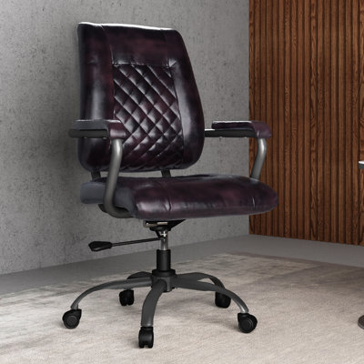 Fauteuil de direction en cuir véritable Rockett