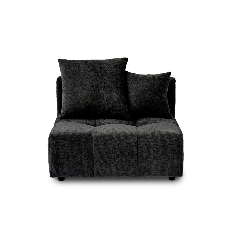 Chaise sans accoudoirs en tissu Kay, Noir