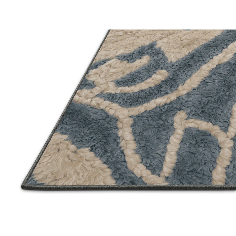 Tapis gris soyeux et moelleux, Carré 5 pi