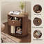 Table d'appoint ronde de 55 cm de hauteur avec tiroir et station de recharge, table de chevet avec rangement ouvert pour petits espaces, salon, chambre