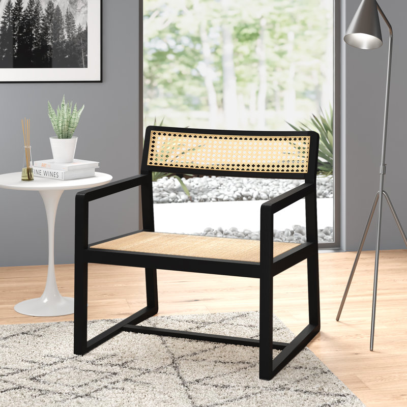 Fauteuil Hanston, Noir/naturel