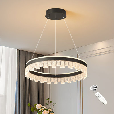 Stockham 1-Light Chandelier Round Circle LED Kitchen Island Pendant Remote Dimming