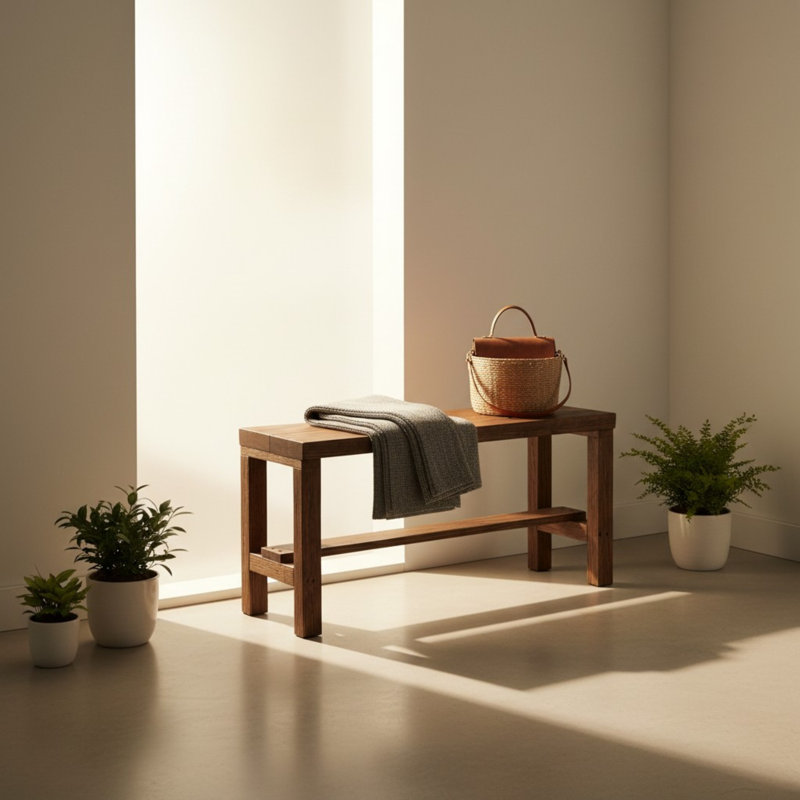 Banc d'entrée de style rustique, Marron foncé