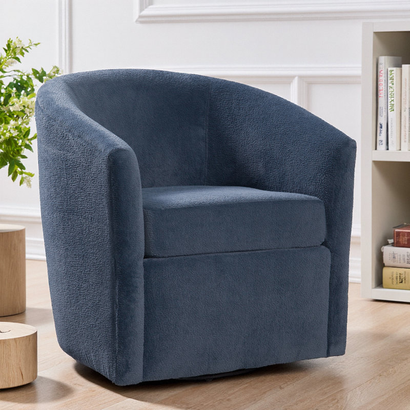 Fauteuil d'appoint pivotant en tonneau: tissu de qualité supérieure, pivotant à 360 degrés, fabriqué aux États-Unis - brun cendré
