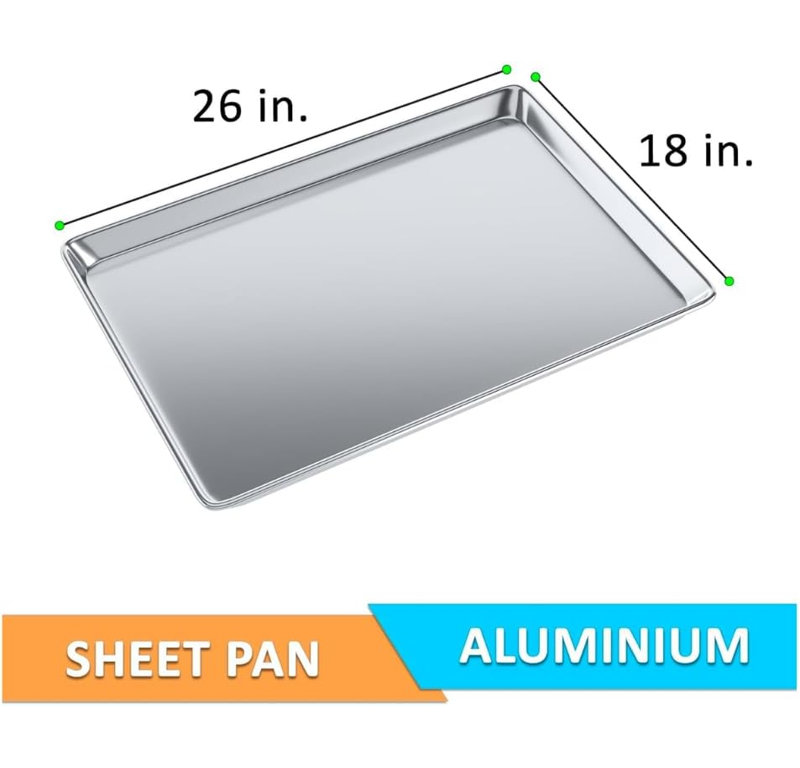 Plaques de cuisson en aluminium Express KitchQuip 45,7 x 66 cm (18 x 26 po), calibre 19, ensemble de 6, certifiées NSF