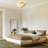 2-Light Cotton Rope Semi Flush Mount Ceiling Light with Brushed Brass Finish for Bedroom