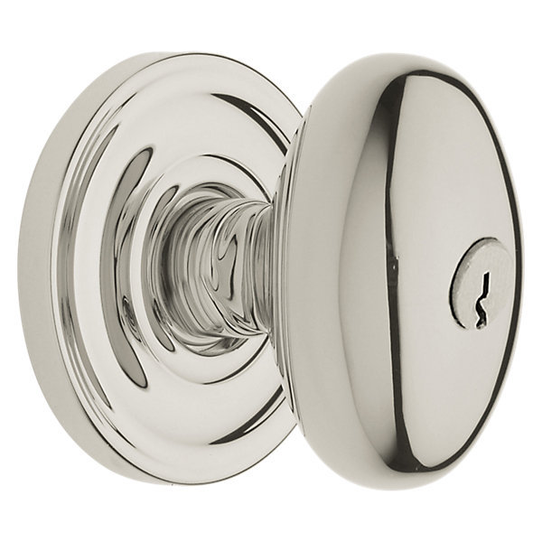 Egg Keyed Entry Door Knob Set with Classic Rosette Baldwin