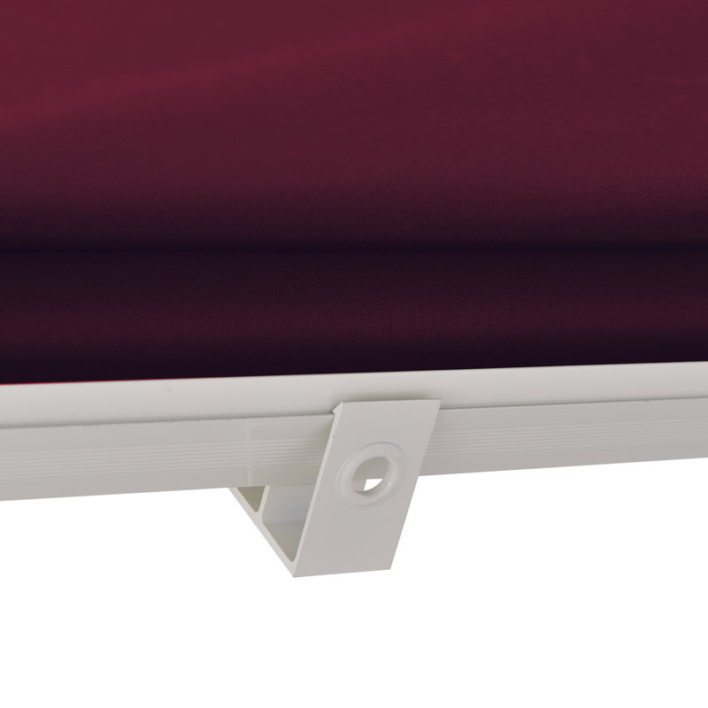 6' Drop Arm Manual Retractable Window Awning Sun Shade Shelter For Patio Balcony Outdoor, Aluminum, Can Cover 2 Windows, Wine Red