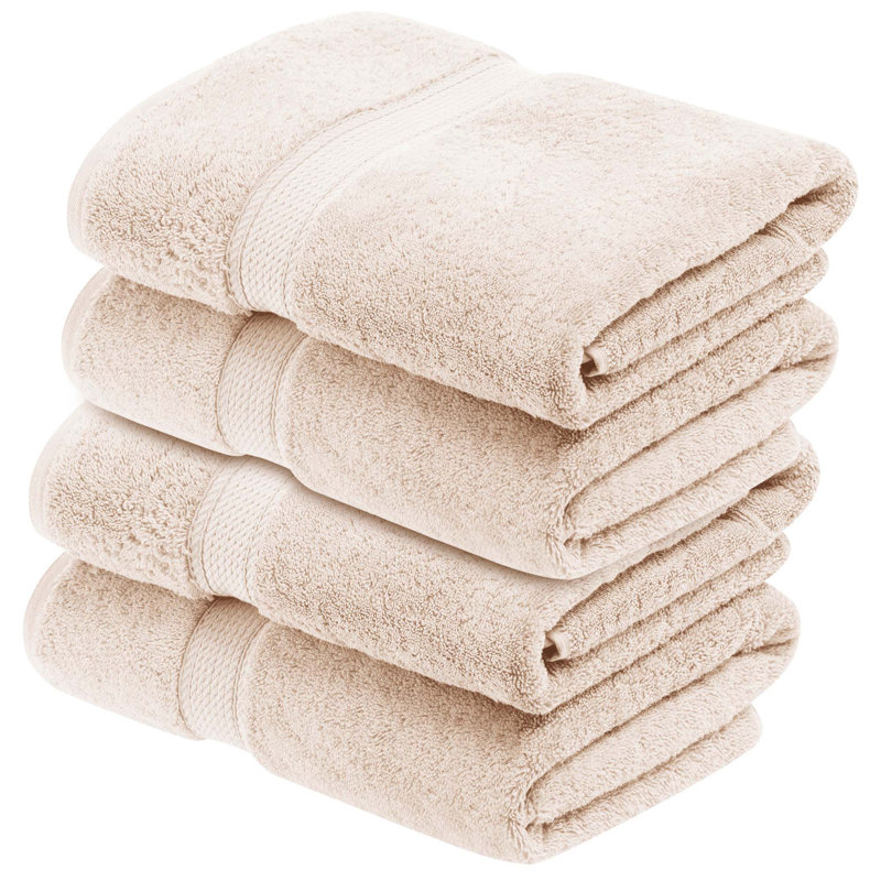 Donlad Certified Certified Egyptian Cotton 800 GSM Heavyweight Plush Solid Luxury Bath Towel, Cream
