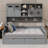 Wooden Daybed With Double Drawers And Shelving Unit-260122267-260122270
