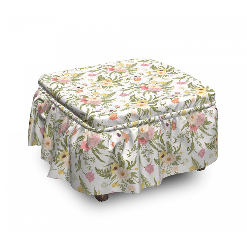 Housse pour repose-pieds flore