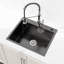 Évier encastrable 23 po x 19 po Modern - Contrôle de l'absorption et de la condensation pour une cuisine hygiénique en noir