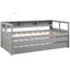 Lit de jour simple TG gris avec 2 gigognes, 3 rangements et installation, charge incluse