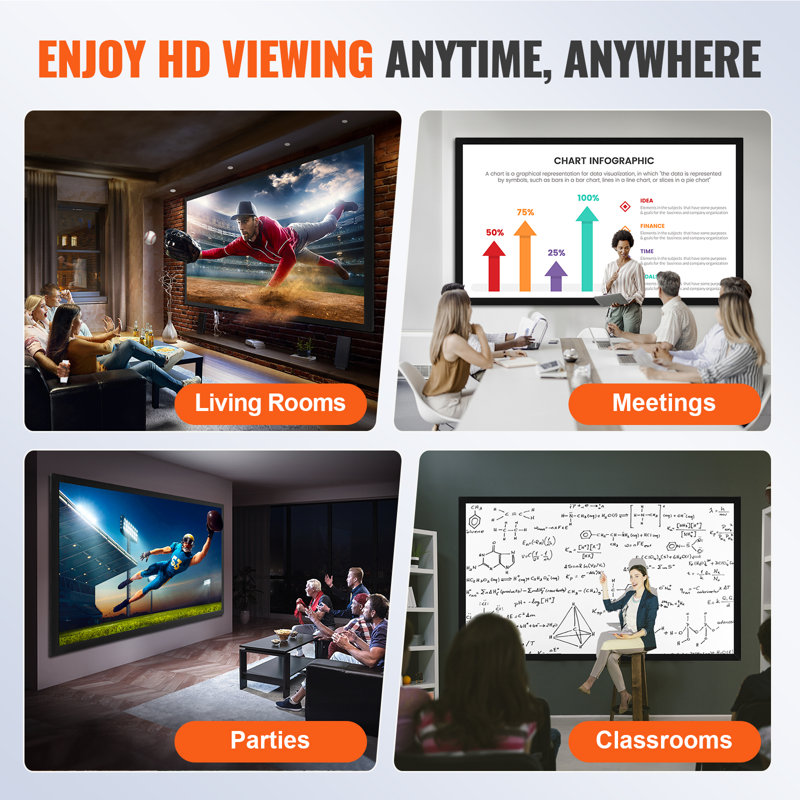 VEVOR Fixed Frame Projector Screen Projector Screen