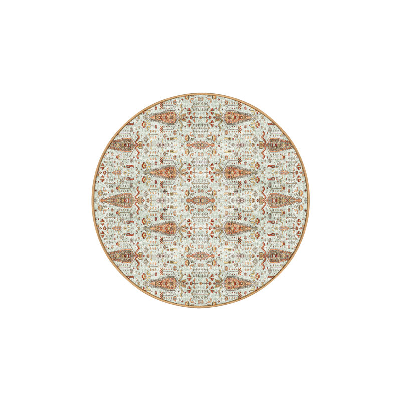Tapis oriental en chenille / polyester tissé à la main Fleisig, Rond 5 pi