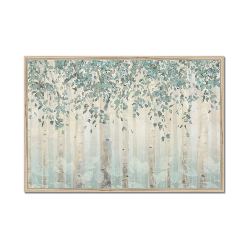 Dream Forest I Silver Leaves by James Wiens - Painting, Natural Wood Framed Paper Print, 34cm H x 50cm W
