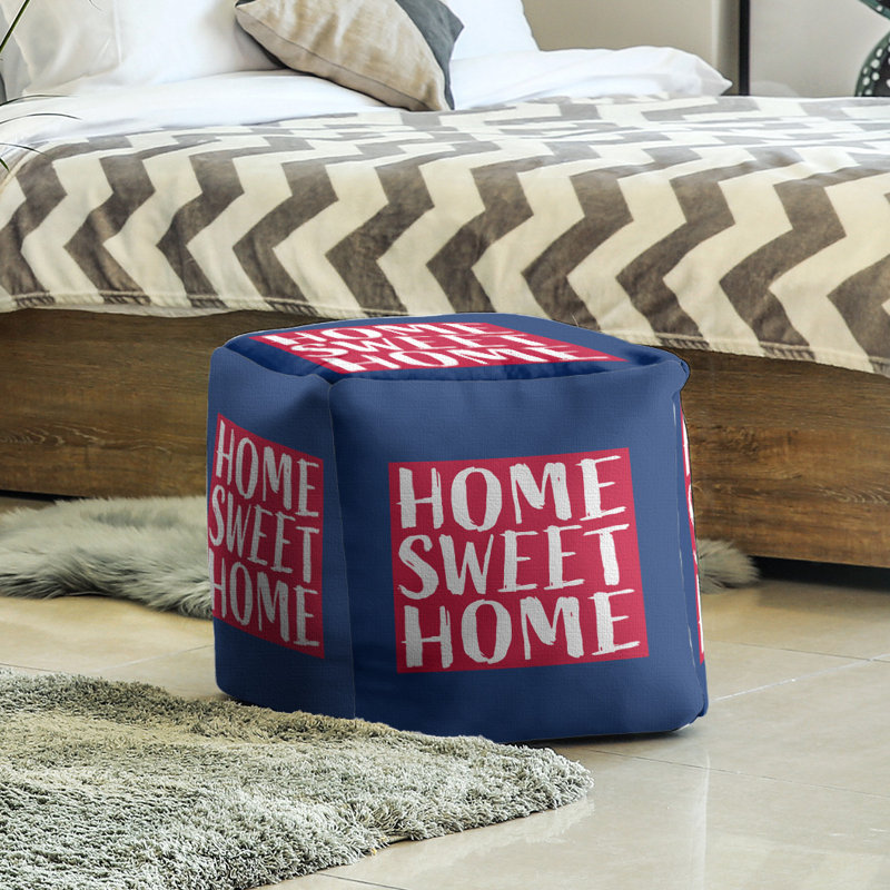 Repose-pieds à cubes wyoming the home, Marine / Rouge