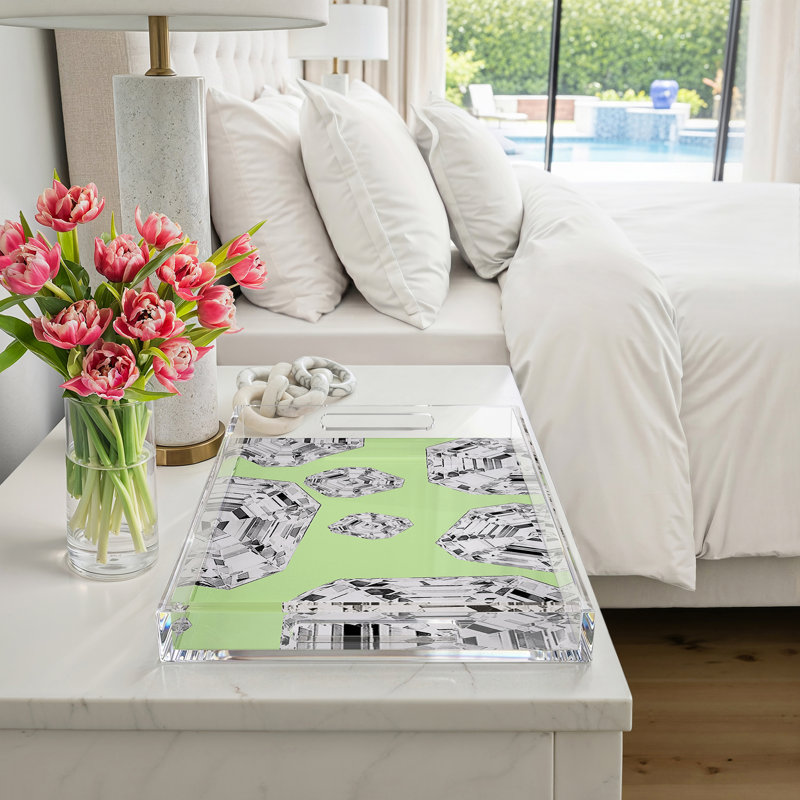 Decorative Tray, 22.5"W x 14.5"D x 2"H, Lime