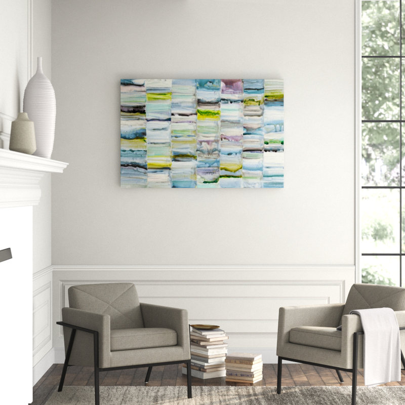 Stripy Mixture II Print by Sonia Noir, Glass Coat, 40" H x 60" W x 1.5" D
