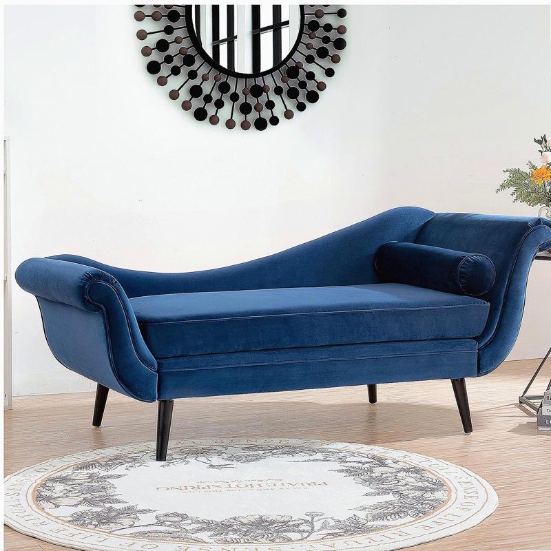 Chaise longue avec accoudoirs à volutes
