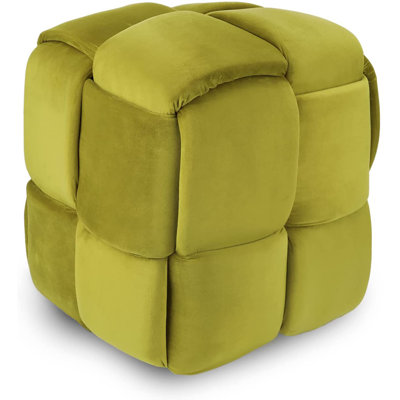 Soperton 43cm Wide Velvet Square Solid Colour Cube Ottoman