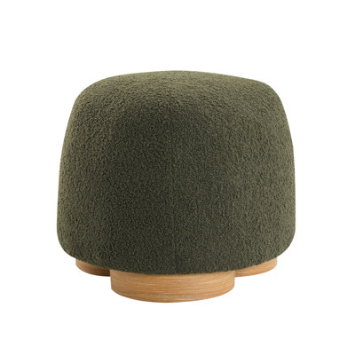 Round Fully Assembled In Olive , Comfortable Padded And Breathable, For Bedroom Entryway Soft Footstool, Assembled, Breathable Decorated,