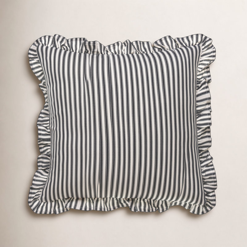 Coussin Aneatra, Polyester/ Bourre en polyester, 20 po x 20 po, Rayures noires