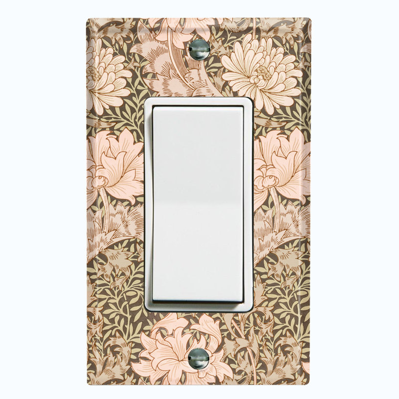 Copper Rust Patina Teal Print 1 - Gang Rocker Standard Wall Plate, Pink