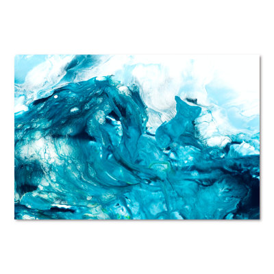 Art turquoise liquide - peinture sur toile