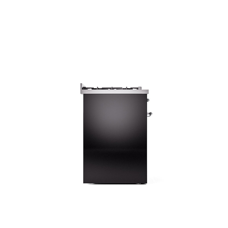ILVE Nostalgie II 30 in Dual Fuel Range, Glossy Black/Chrome, Liquid Propane