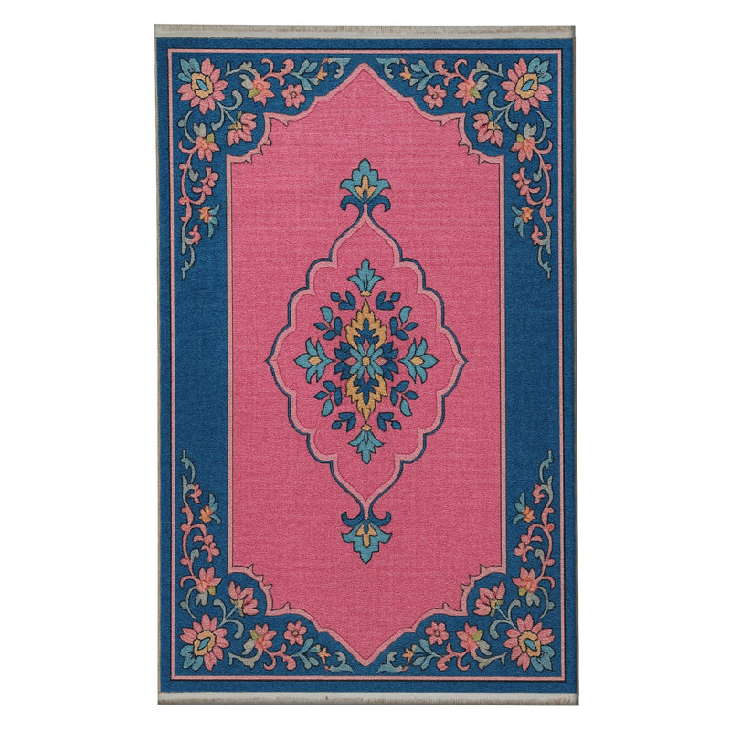 Tapis tissé bleu marine Mosso, 4'11" x 9'10"