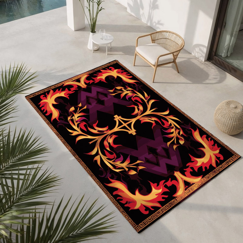 Tapis intérieur et extérieur Golden Cascade, Rectangle 4pi x 6 pi