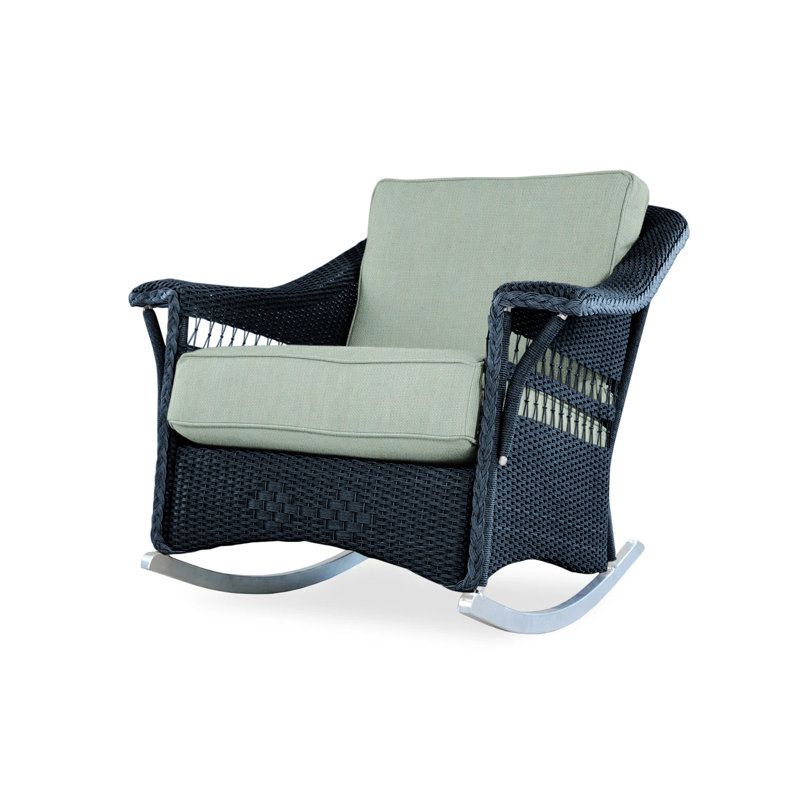 Nantucket Outdoor Rocker Chair, Demo Oatmeal, Ebony