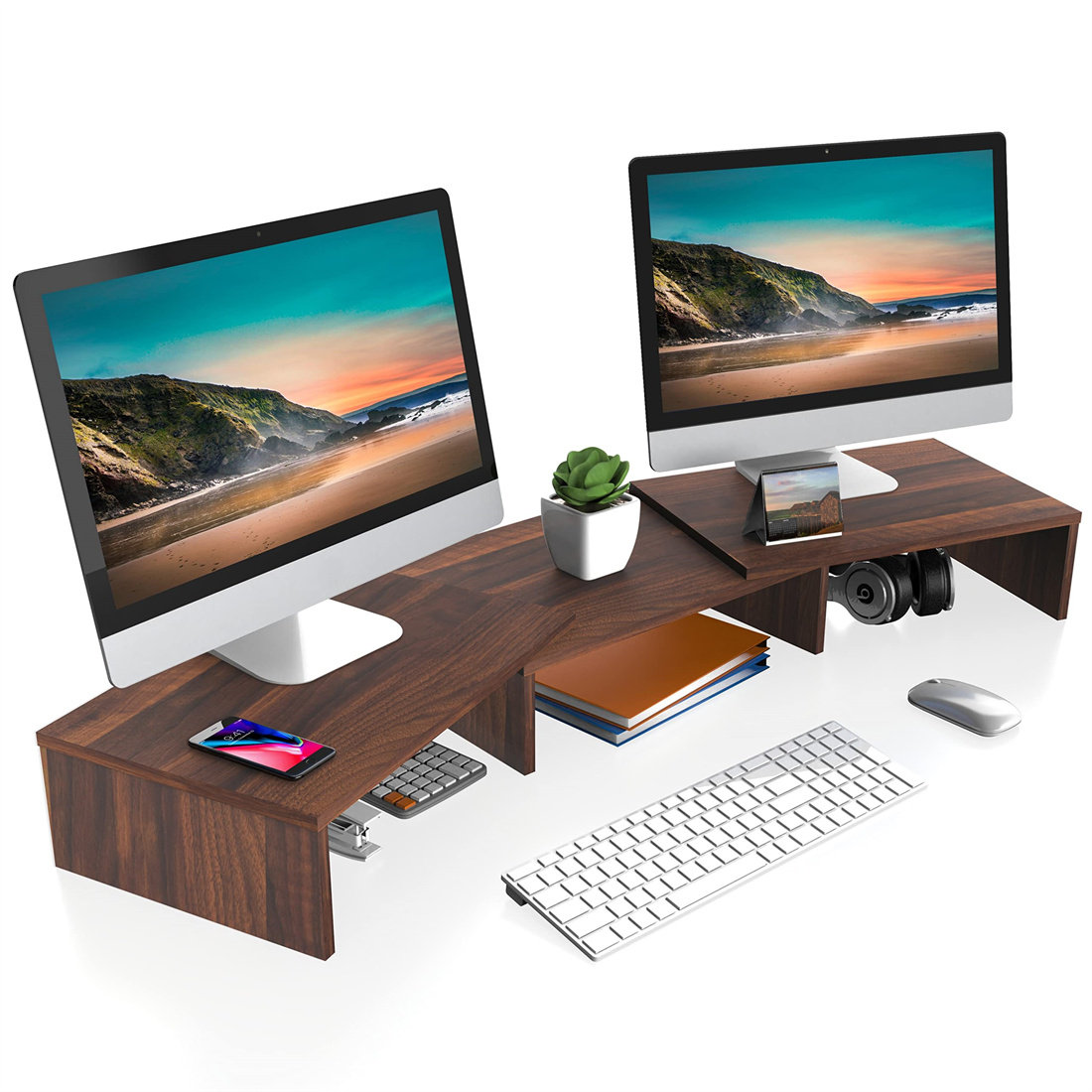 Vivo 24 Desktop Stand Organizer, TV Monitor Riser, Light Wood, STAND-V000WM  & Reviews