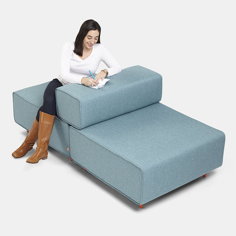 Fauteuil de réception Block Party, Bouclé bleu foncé