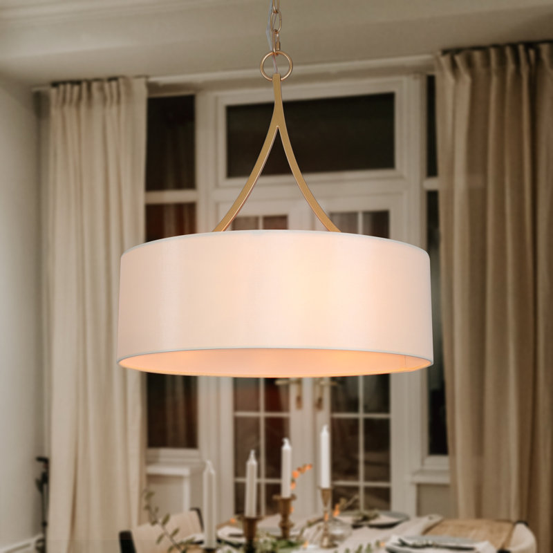 Mckevitt 3 - Light Iron Dimmable Drum Chandelier