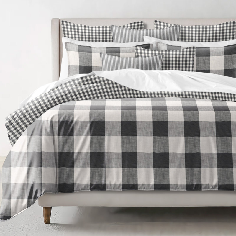 Walker Buffalo & Check Comforter 8 Piece Designer Set, Cal. King Comforter + 7 Additional Pieces, Iron