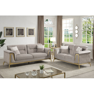 Valencia Luxe Fabric 2-Piece Living Room Set