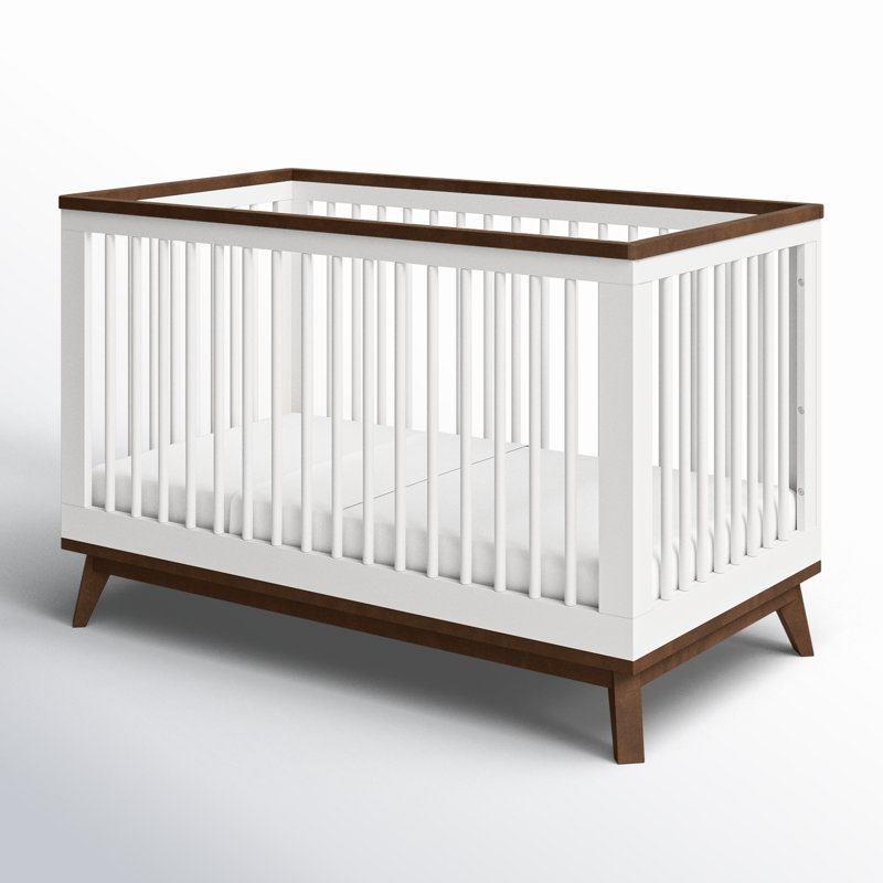 Lit de bébé convertible 3-en-1 Scoot, Blanc/noyer