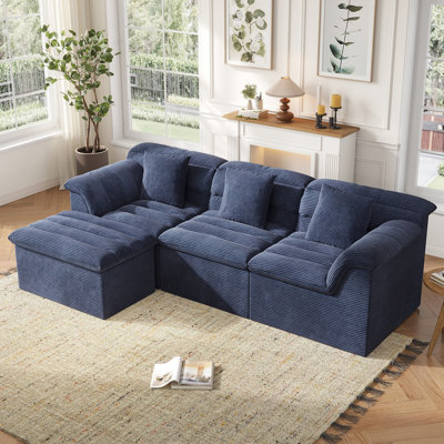 Canapé modulaire en nuage de 112 po avec repose-pieds profond Bonord