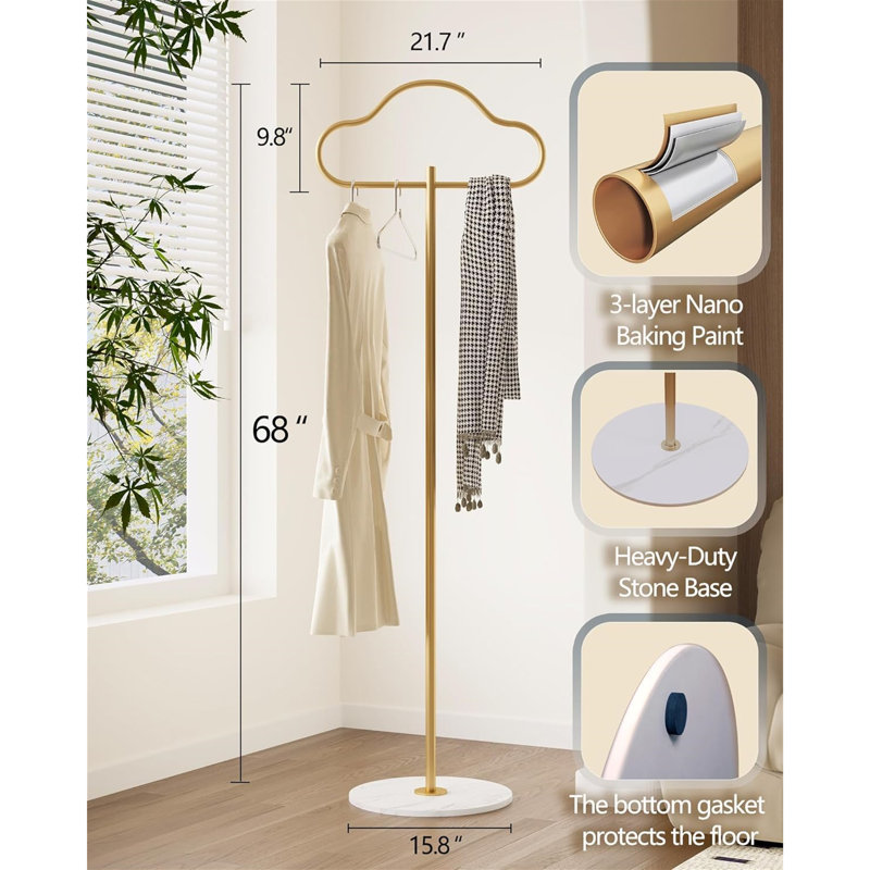 Coat Rack Stand, Gold
