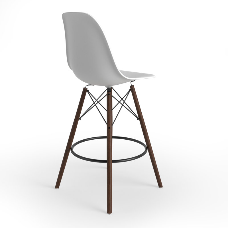 Tabouret de bar et de comptoir Jordan, Blanc/noyer, Tabouret de comptoir (assise de 26 po de hauteur)