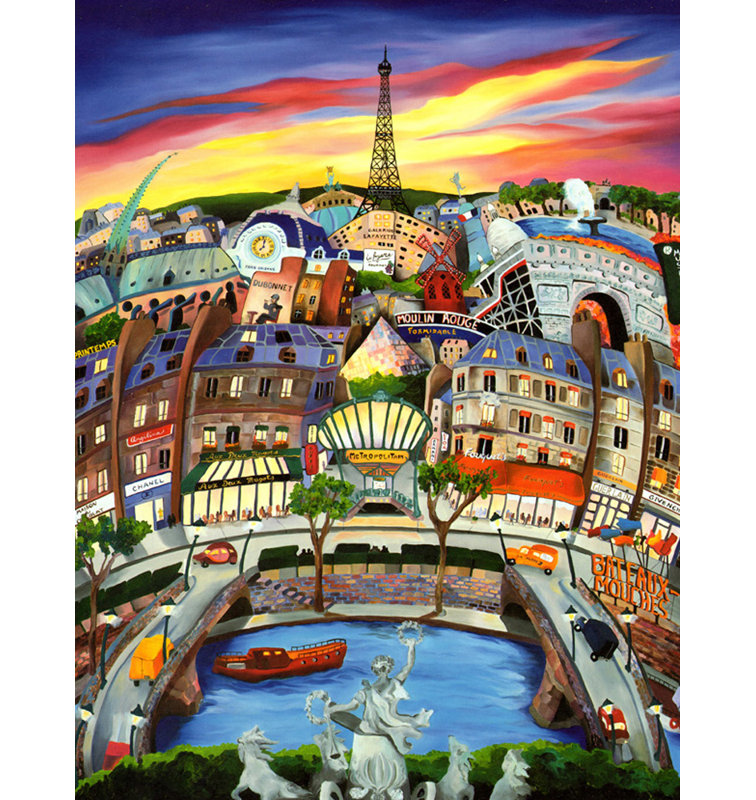 Avril à Paris, H 37 po x l 28 po