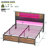Kalder Bed Frame with LED Light and Charging Station, Metal Frame with Storage Headboard, Large Storage Space, No Spring Box Needed-1849033318-1849033319