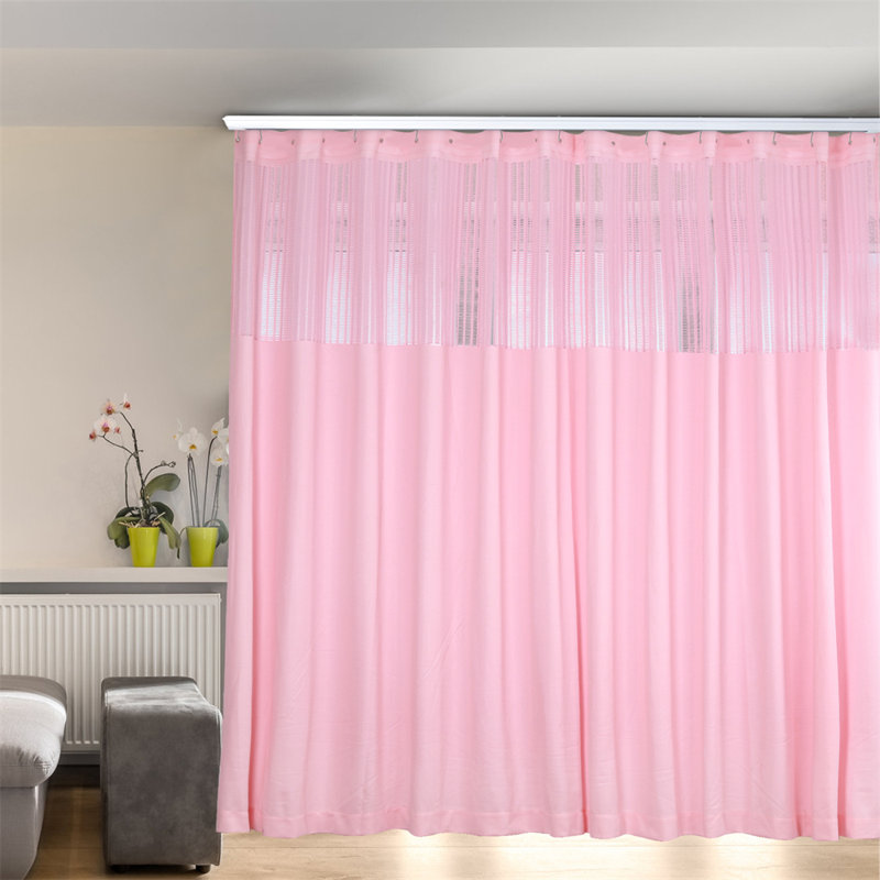 Rideau en polyester, Rose, H 96 po x l 108 po