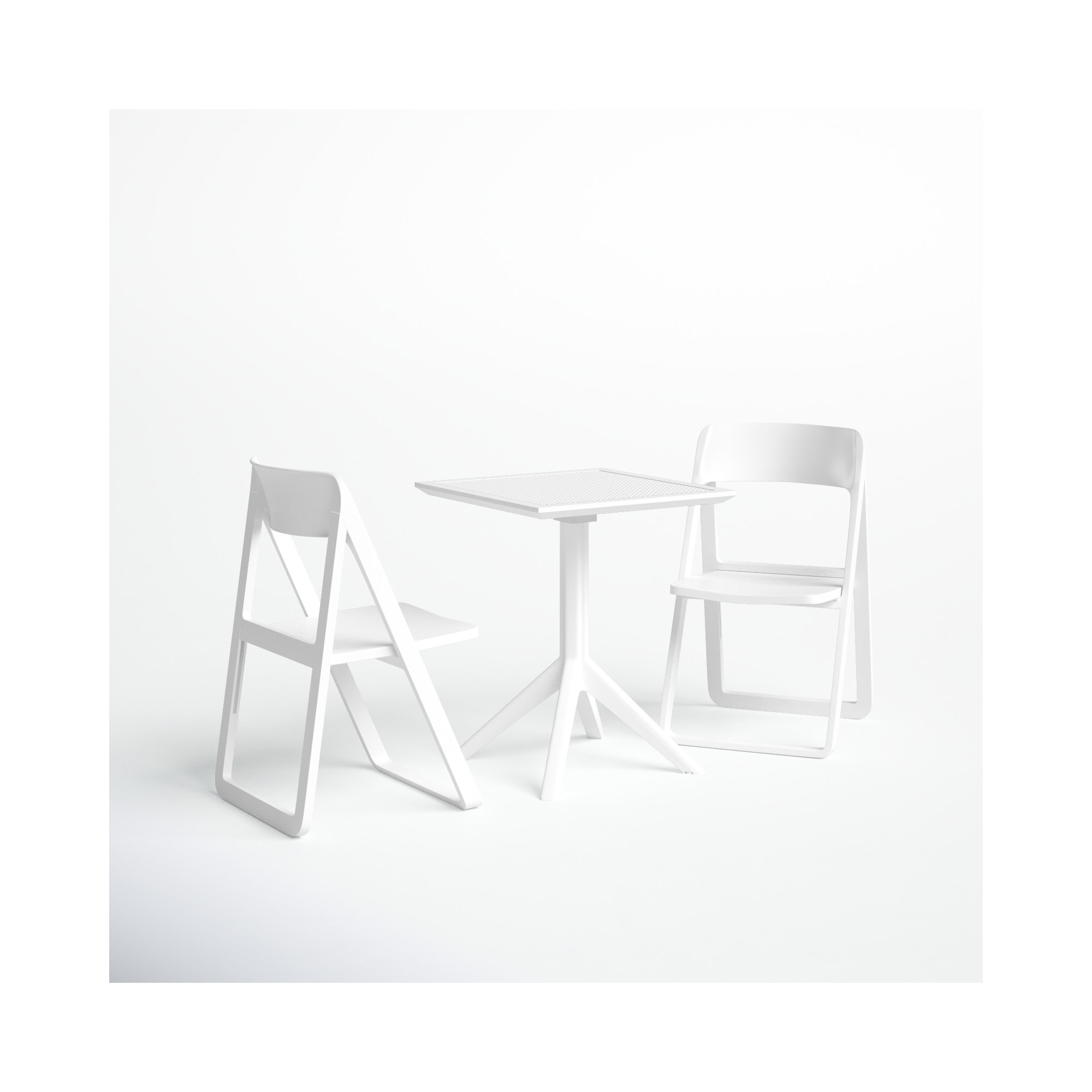 Farrah Square 2 - Person Bistro Set, White