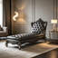 Chaise longue capitonnée en similicuir