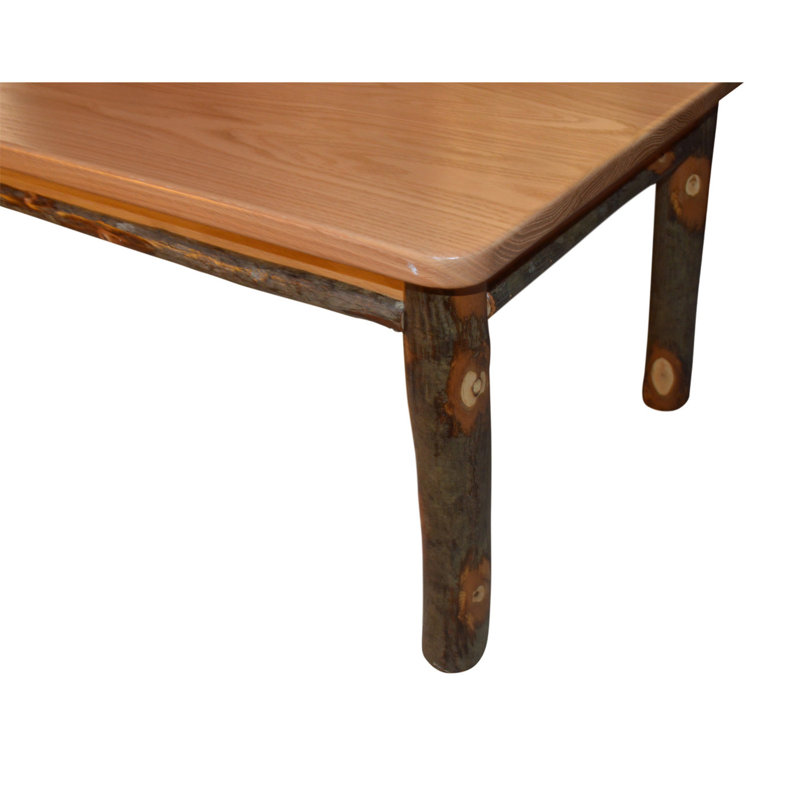 Table basse Keystone Amish Co. en hickory en bois massif, finition naturelle, Finition naturelle