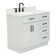 Jameal 36'' Solid Wood Single Bathroom Vanity with 0.75'' Carrara Marble Top, Left Offset Rectangular Sink
